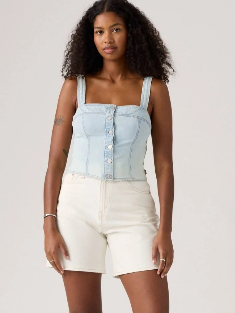 Levi's Women's Drea Tank Denim Top Large - Picture 1 of 10